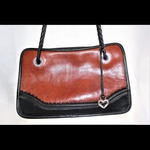 Brighton Brown and Black Leather Shoulder Bag